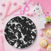 白黒抽象的でグランジな大理石- ペーパープレート (パーティー)