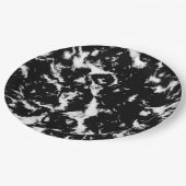 白黒抽象的でグランジな大理石- ペーパープレート (アングル)
