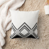 白黒抽象的で幾何学的なパターン-。 クッション (ブランケット)