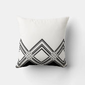 白黒抽象的で幾何学的なパターン-。 クッション (裏面)