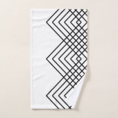 白黒抽象的で幾何学的なパターン-。 バスタオルセット (ハンドタオル)