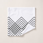 白黒抽象的で幾何学的なパターン-。 バスタオルセット (ウォッシュタオル)