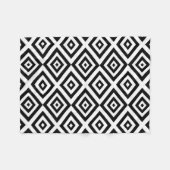 白黒抽象的で幾何学的なパターン-。 フリースブランケット (正面(横))