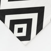 白黒抽象的で幾何学的なパターン-。 フリースブランケット (角)