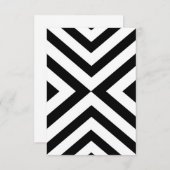 白黒抽象的で幾何学的なパターン-。 出欠カード (正面/裏面)