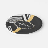 白黒抽象的なパターン ペーパープレート (アングル)