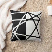 白黒抽象的な枕 クッション (ブランケット)