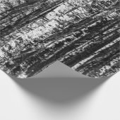 白黒抽象的な樺の木の森林 ラッピングペーパー (角)