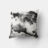 白黒抽象的な正方形の定形枕 クッション (裏面)