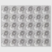 白黒抽象的な落書きの包装紙 ラッピングペーパー (フラット)