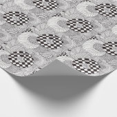 白黒抽象的な落書きの包装紙 ラッピングペーパー (角)