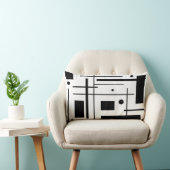 白黒抽象美術のLumbarの装飾用クッション ランバークッション (椅子)