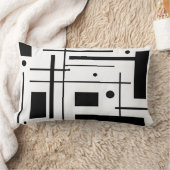 白黒抽象美術のLumbarの装飾用クッション ランバークッション (ブランケット)