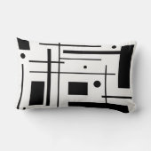 白黒抽象美術のLumbarの装飾用クッション ランバークッション (裏面)