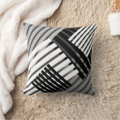 白黒抽象芸術のストライプの装飾用クッション クッション (ブランケット)