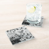 白黒抽象芸術の汚れ「雲」の形成 ガラスコースター (アングル)