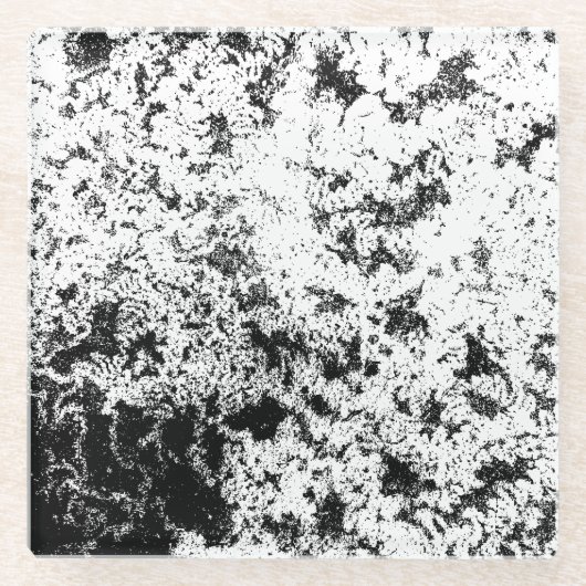 白黒抽象芸術の汚れ「雲」の形成 ガラスコースター (正面)