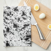 白黒抽象芸術の汚れ「雲」の形成 キッチンタオル (四つ折り)