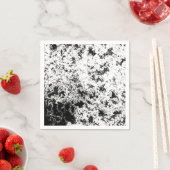 白黒抽象芸術の汚れ「雲」の形成 スタンダードカクテルナプキン (インサイチュ)
