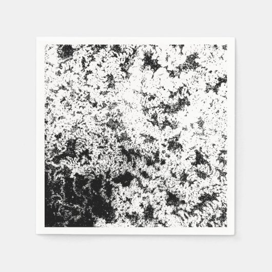 白黒抽象芸術の汚れ「雲」の形成 スタンダードカクテルナプキン (正面)