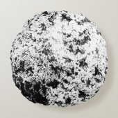 白黒抽象芸術の汚れ「雲」の形成 ラウンドクッション (正面)