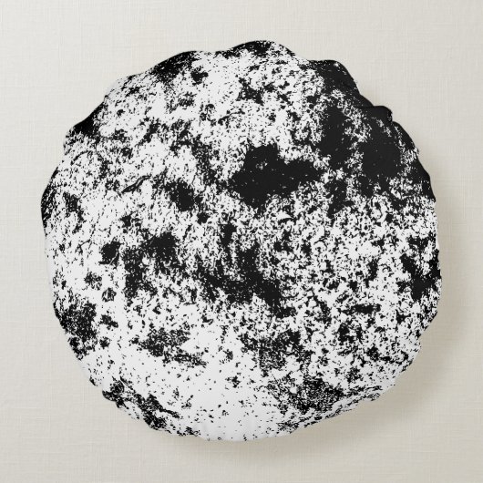 白黒抽象芸術の汚れ「雲」の形成 ラウンドクッション (裏面)
