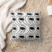 白黒抽象芸術の線のパターン クッション (ブランケット)