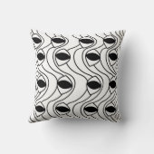 白黒抽象芸術の線のパターン クッション (裏面)