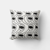 白黒抽象芸術の線のパターン クッション (正面)
