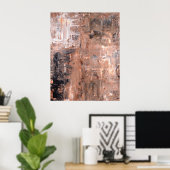 白黒抽象芸術アートのポスター ポスター (ホームオフィス)