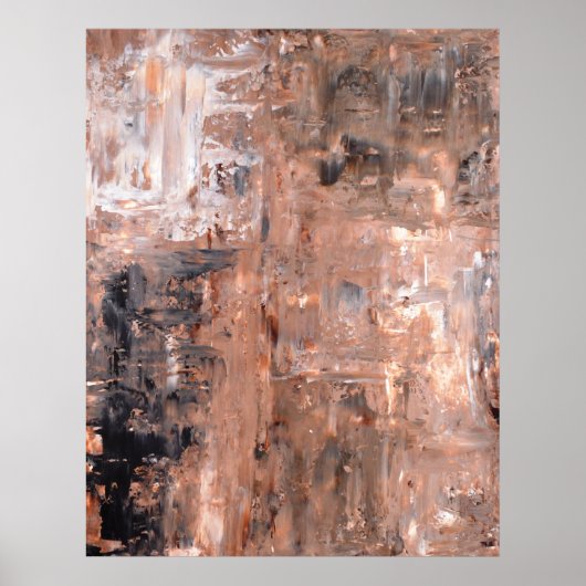 白黒抽象芸術アートのポスター ポスター (正面)