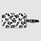 白黒抽象芸術アートドッグポープリント ラゲッジタグ (正面横)