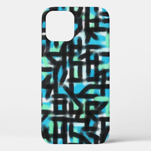 白黒抽象芸術アーモダン絵画ツ Case-Mate iPhoneケース (裏面)