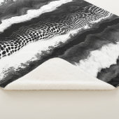 白黒抽象芸術イリュージョンモダンアート シェルパブランケット (3/4)