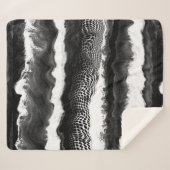 白黒抽象芸術イリュージョンモダンアート シェルパブランケット (正面(横))