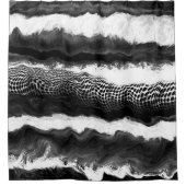 白黒抽象芸術イリュージョンモダンアート シャワーカーテン (正面)