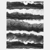 白黒抽象芸術イリュージョンモダンアート フリースブランケット (正面)