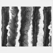 白黒抽象芸術イリュージョンモダンアート フリースブランケット (正面(横))