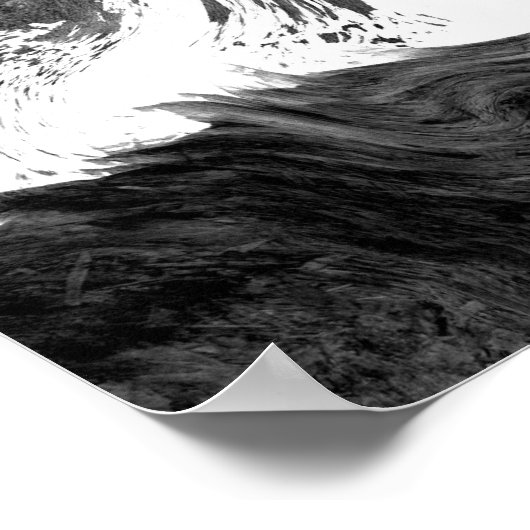 白黒抽象芸術イリュージョンモダンアート ポスター (角)