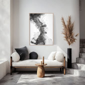 白黒抽象芸術ウォールアートの表現 ポスター