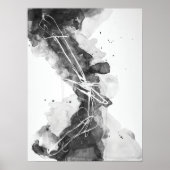 白黒抽象芸術ウォールアートの表現 ポスター (正面)