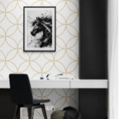 白黒抽象芸術ウォールアートホース ポスター