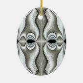 白黒抽象芸術オーナメント2 セラミックオーナメント (正面)