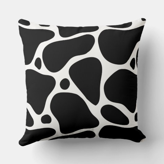 白黒抽象芸術キリン模様 クッション (裏面)