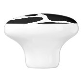 白黒抽象芸術キリン模様 セラミックノブ (側面)