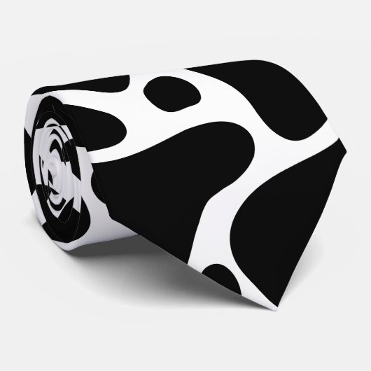 白黒抽象芸術キリン模様 ネクタイ (ロール)