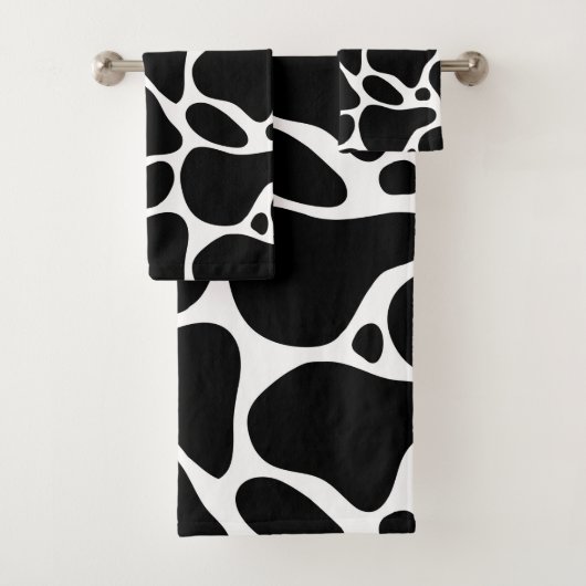 白黒抽象芸術キリン模様 バスタオルセット (インサイチュ)
