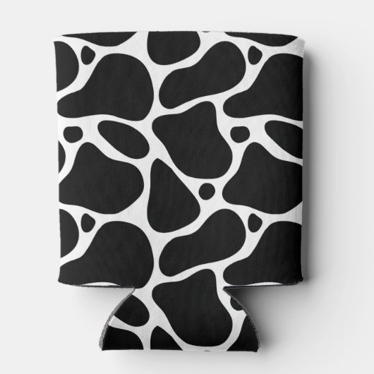 白黒抽象芸術キリン模様 缶クーラー (裏面)