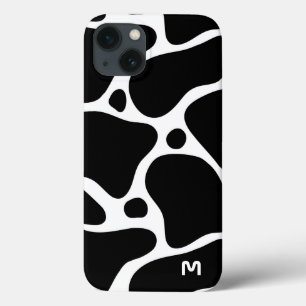 白黒抽象芸術キリン模様 iPhone 13ケース