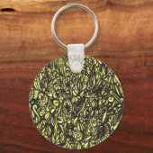 白黒抽象芸術キーチェーン キーホルダー (正面)